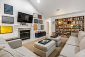 Vaulted Ceilings Home with 2,000-Book Library