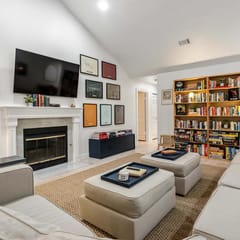 Vaulted Ceilings Home with 2,000-Book Library